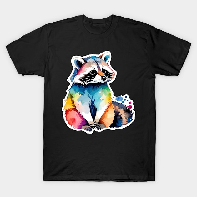 Raccoon Watercolor T-Shirt by FluffigerSchuh